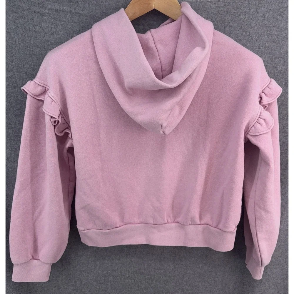 Gap X‎ Wicked Girl's VintageSoft Pink Ruffle Hoodie Sweatshirt Shirt XL 12 New